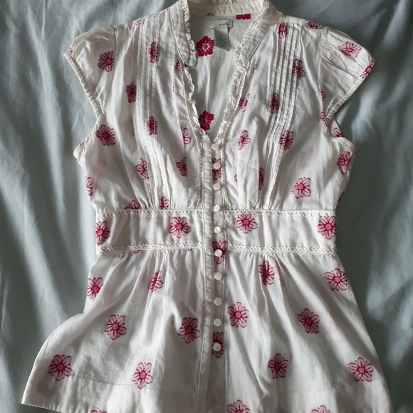 Anthropologie Tops - Floral button down shirt size 2 Anthropologie